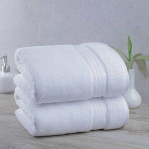 Purely Indulgent Egyptian 2-piece Bath Towel Set, White, NWT